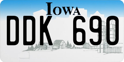 IA license plate DDK690