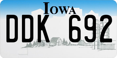 IA license plate DDK692