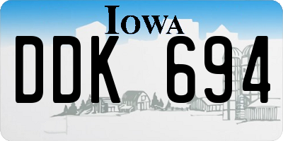 IA license plate DDK694