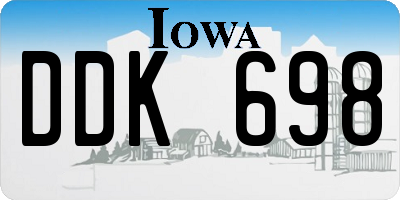 IA license plate DDK698