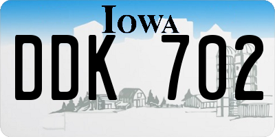 IA license plate DDK702