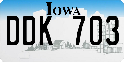 IA license plate DDK703