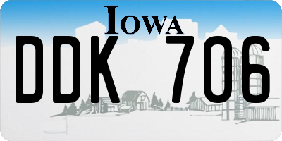IA license plate DDK706
