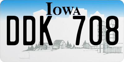IA license plate DDK708