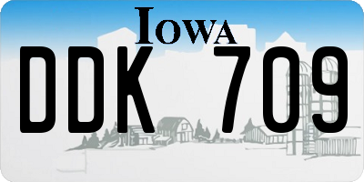 IA license plate DDK709