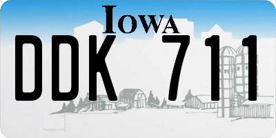 IA license plate DDK711