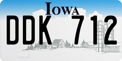 IA license plate DDK712