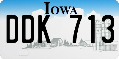 IA license plate DDK713