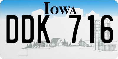 IA license plate DDK716