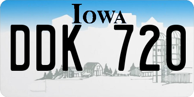 IA license plate DDK720
