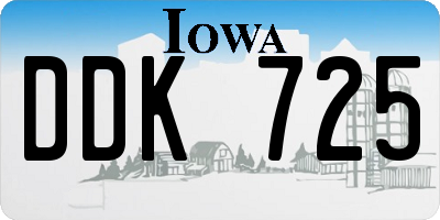 IA license plate DDK725