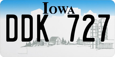 IA license plate DDK727