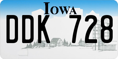 IA license plate DDK728