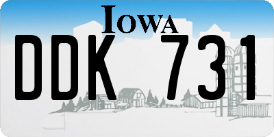 IA license plate DDK731