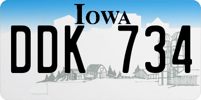 IA license plate DDK734