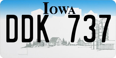 IA license plate DDK737