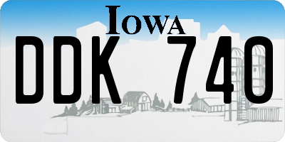 IA license plate DDK740