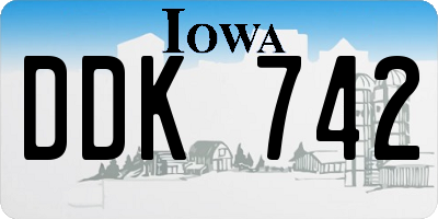 IA license plate DDK742