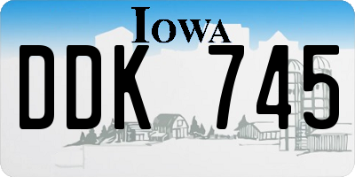 IA license plate DDK745