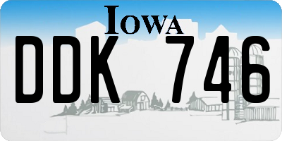IA license plate DDK746