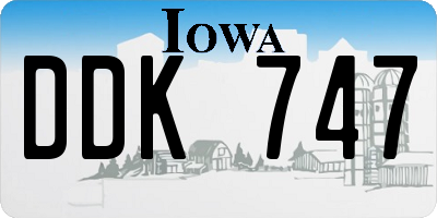 IA license plate DDK747