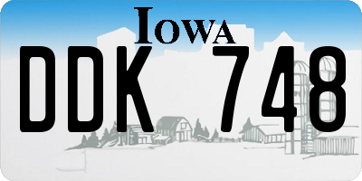 IA license plate DDK748