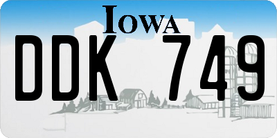 IA license plate DDK749
