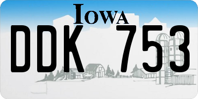 IA license plate DDK753