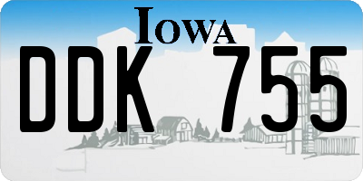 IA license plate DDK755