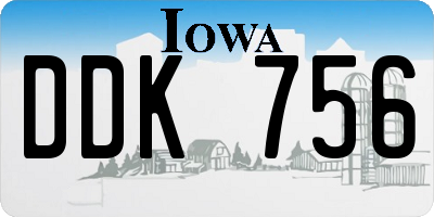 IA license plate DDK756