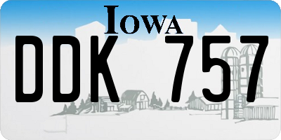 IA license plate DDK757