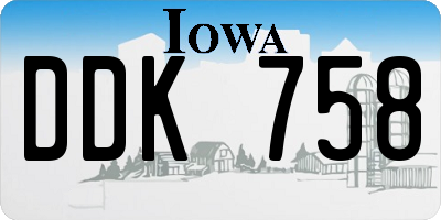 IA license plate DDK758