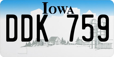 IA license plate DDK759