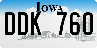IA license plate DDK760