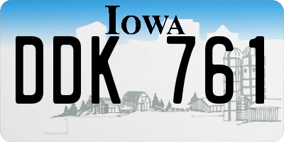 IA license plate DDK761