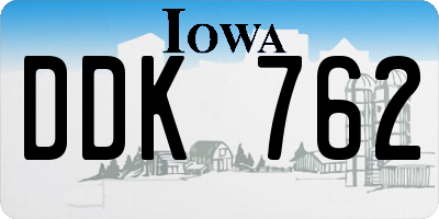 IA license plate DDK762