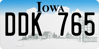 IA license plate DDK765