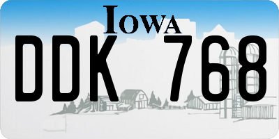 IA license plate DDK768