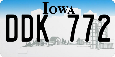 IA license plate DDK772
