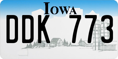IA license plate DDK773