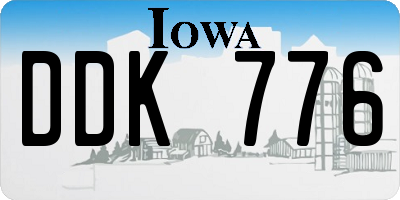 IA license plate DDK776