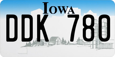 IA license plate DDK780