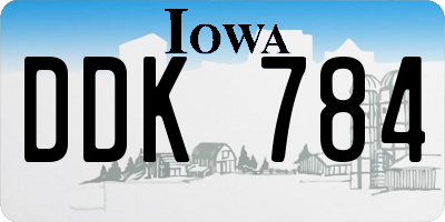 IA license plate DDK784