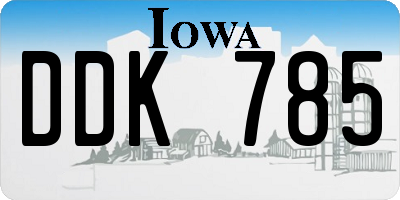IA license plate DDK785