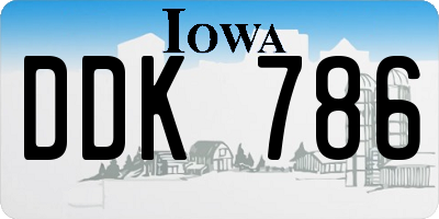 IA license plate DDK786