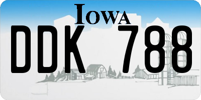 IA license plate DDK788