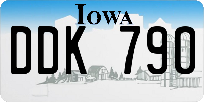 IA license plate DDK790