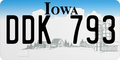 IA license plate DDK793