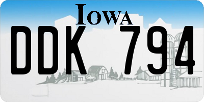 IA license plate DDK794