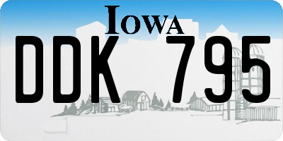 IA license plate DDK795